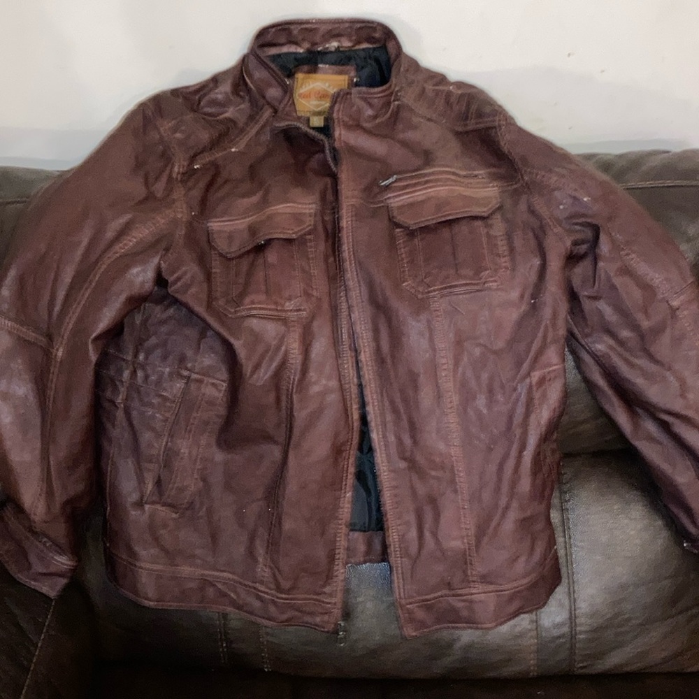 Brown leather jacket
